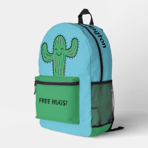 Gratis aangepaste Cactus Hugs-naam en -kleur Bedrukte Rugzak