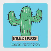Gratis aangepaste Cactus Hugs-naam Labels (Design 1)