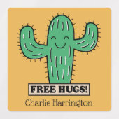 Gratis aangepaste Cactus Hugs-naam Labels (Design 2)
