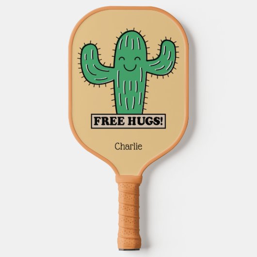 Gratis aangepaste Cactus Hugs-naam Pickleball Paddle (Voorkant)