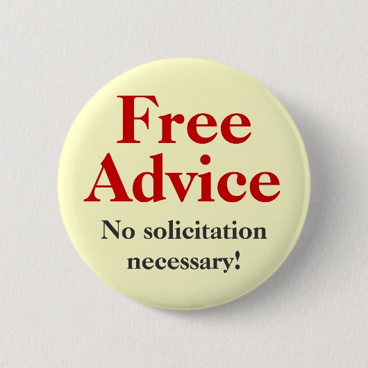 Gratis advies ronde button 5,7 cm (Voorkant)