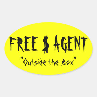 GRATIS $ AGENT GEAR, geel, ovaal, stickers