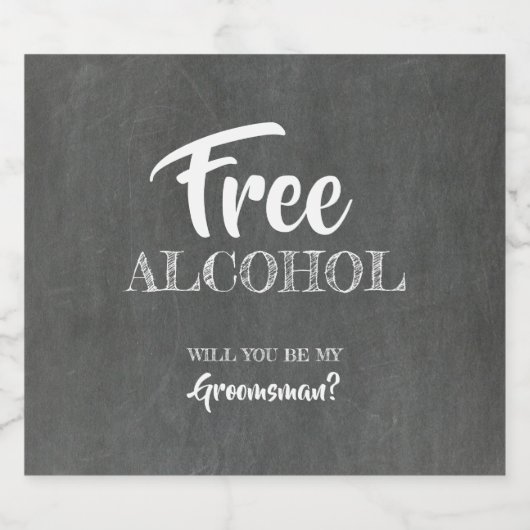 Gratis Alcohol Grappige Groomman Voorstel Bier Etiket (Enkel label)