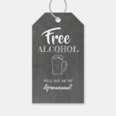 Gratis Alcohol Grappige Groomman Voorstel Cadeaulabel (Voorkant)
