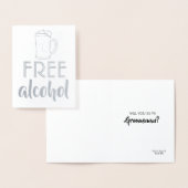 Gratis alcohol - Grappige Groomsman voorstel Folie Kaarten (Display)