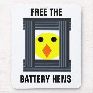 Gratis batterijkippen Mousepad Muismat