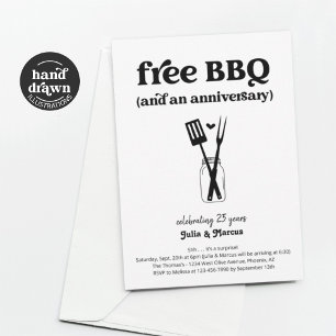 Gratis BBQ Funny Jubileum Feestuitnodiging Kaart