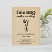 Gratis BBQ Grappige bruiloft uitnodiging (Staand voorkant)