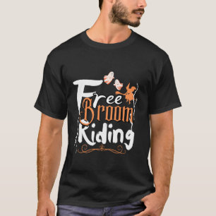 Gratis Bezem Rijden Grappige Halloween Kunst T-shirt