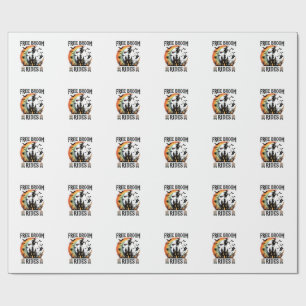 Gratis Bezemritten Halloween Heks Geheime Kasteel Cadeaupapier