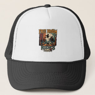 Gratis Bezemritten Halloween Heks Kat Schedels_1 Trucker Pet