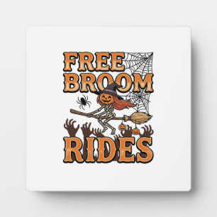 Gratis Bezemritten Halloween Heks Skelet Ontwerp_1 Fotoplaat