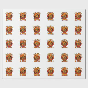 Gratis bezemritten Halloween skelet pompoen oranje Cadeaupapier