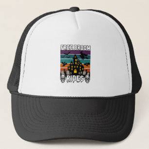 Gratis bezemritten Halloween spookhuis heks Sku Trucker Pet