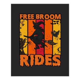 Gratis Bezemritten Halloween Vliegende Heks Geest Perfect Poster
