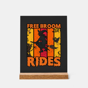 Gratis bezemritten Halloween vliegende heks spook Acryl Bord