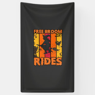 Gratis bezemritten Halloween vliegende heks spook Spandoek
