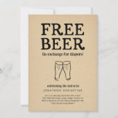 Gratis bier Grappige Luier Feest Uitnodiging (Voorkant)
