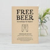Gratis bier Grappige Luier Feest Uitnodiging (Staand voorkant)