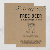 Gratis bier Grappige volwassene verrassingsfeest u Kaart (Voorkant / Achterkant)