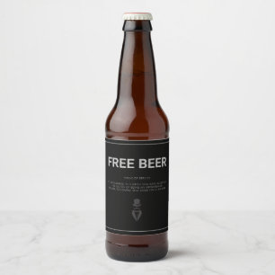 Gratis Bier · Het vragen van Groomsman Gifts · Etiket