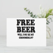 Gratis bier, jij bent mijn bruidegom kaart (Staand voorkant)