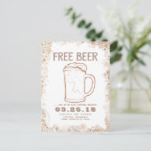 gratis bier | Rustic Funny Bewaar de datum Aankondigingskaart (Staand voorkant)