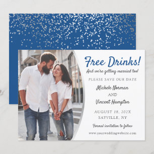 Gratis blauwe zilverfoto van Drinken Casual sparen Save The Date