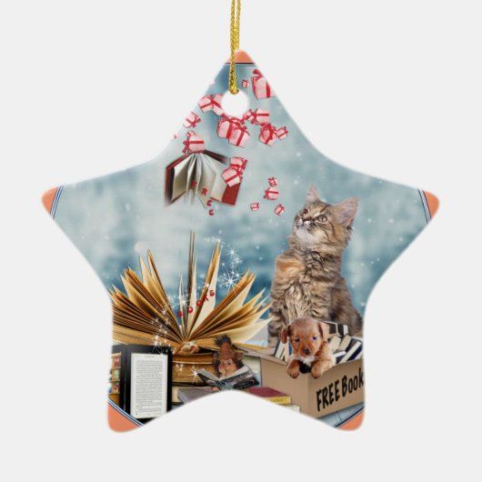 Gratis boeken keramisch ornament (Voorkant)