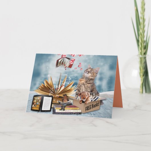 Gratis boeken voor de feestdag feestdagen kaart (Voorkant)