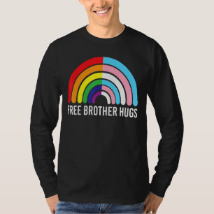 Gratis Broer Knuffels Regenboog Transgender Vlag L T-shirt