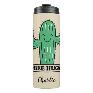Gratis Cactus Hugs aangepaste naam tumbler Thermosbeker