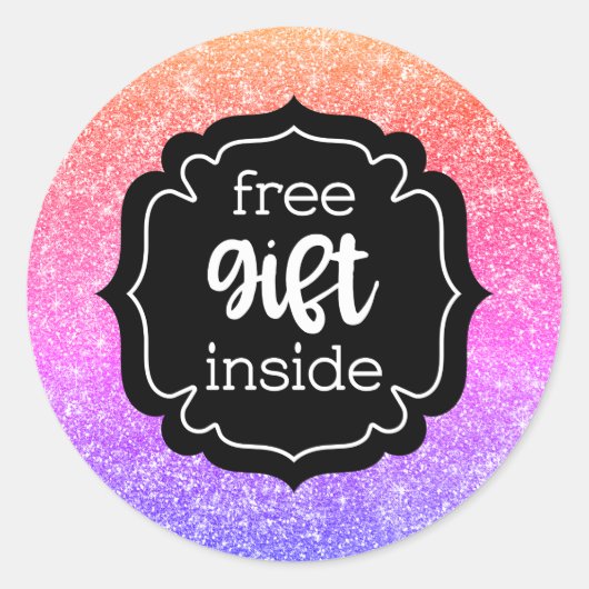Gratis cadeau in glitterlabel stickers (Voorkant)