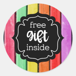 Gratis cadeaus aan de binnenkant van stickers