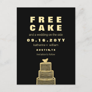 Gratis Cake Funny and Witty Wedding Save the Date Aankondigingskaart