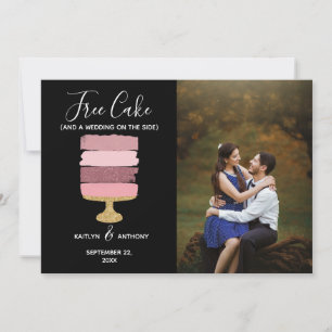 Gratis Cake Funny Modern Photo Wedding Save the Da Date