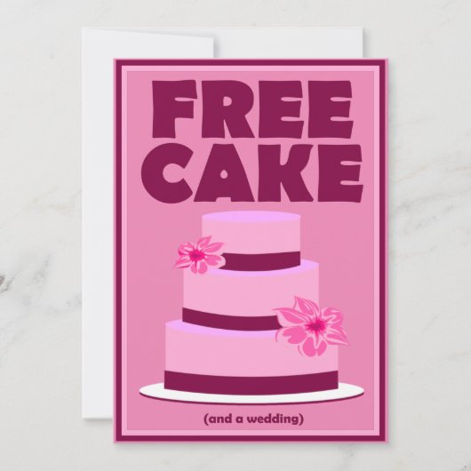 Gratis Cake Funny Save the Date Wedding Announding Kaart (Voorkant)