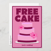 Gratis Cake Funny Save the Date Wedding Announding Kaart (Voorkant / Achterkant)
