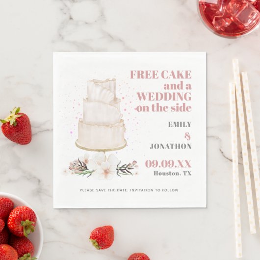 Gratis Cake Weddenschap op zijroze flauwte sparen  Servet (Insitu)