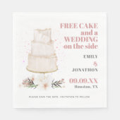 Gratis Cake Weddenschap op zijroze flauwte sparen  Servet (Voorkant)