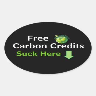 Gratis Carbon Credits uitlaatpijp sticker
