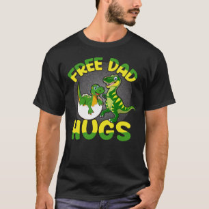 Gratis Dad Hugs Dinosaur Dad & Kind Grappige vad T-shirt