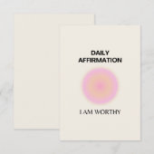 Gratis Daily Affirmation Positieve Spirituele Bedankkaart (Voorkant / Achterkant)