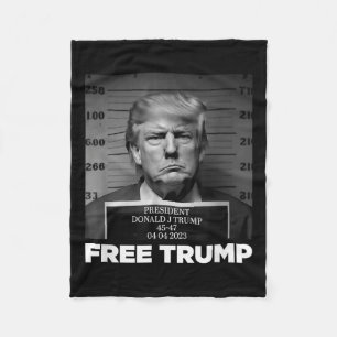 Gratis Donald Trump Mugshot Fleece Deken