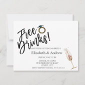 Gratis Drank, Champagneglas Huwelijk Kaart (Voorkant)