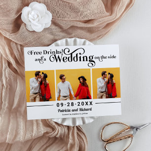 Gratis Drank Informele Bruiloft Save The Date 3 Fo Briefkaart