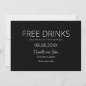Gratis drank Zwarte Witte Foto Huwelijk Save The Date (Voorkant)