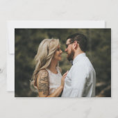 Gratis drank Zwarte Witte Foto Huwelijk Save The Date (Achterkant)