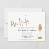 Gratis drankjes, Chic champagneglas  Kaart (Voorkant)