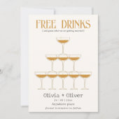 Gratis drankjes cocktail foto bruiloft  save the date (Voorkant)